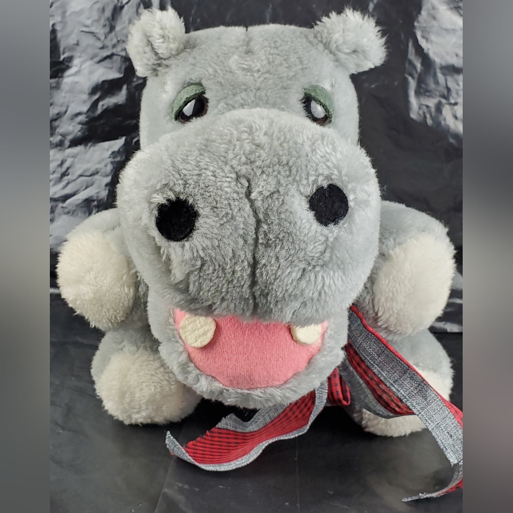 R Dakin & Co VTG 1978 Happy Hippo Hippopotamus Plush Toy Stuffed Animal - GUC